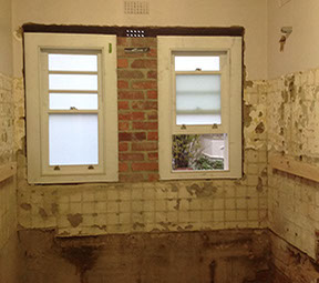This is the bathroom after demolition