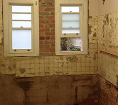 This is the bathroom after demolition