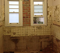 This is the bathroom after demolition