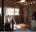 Solid brick extension before plaster