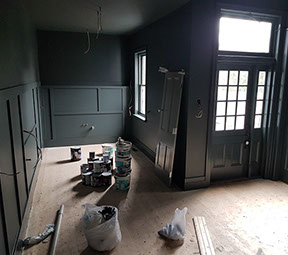 New floor, re-plastered, new wall panelling installed