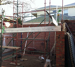 Only outside walls&nbsp; left of old garage