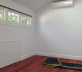 A photo inside new studio over garage