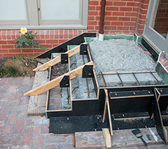 Concrete formwork for some small stairs