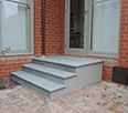 Stairs are complete with bluestone pavers